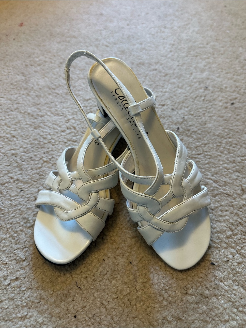 Vintage White Slingback Sandals